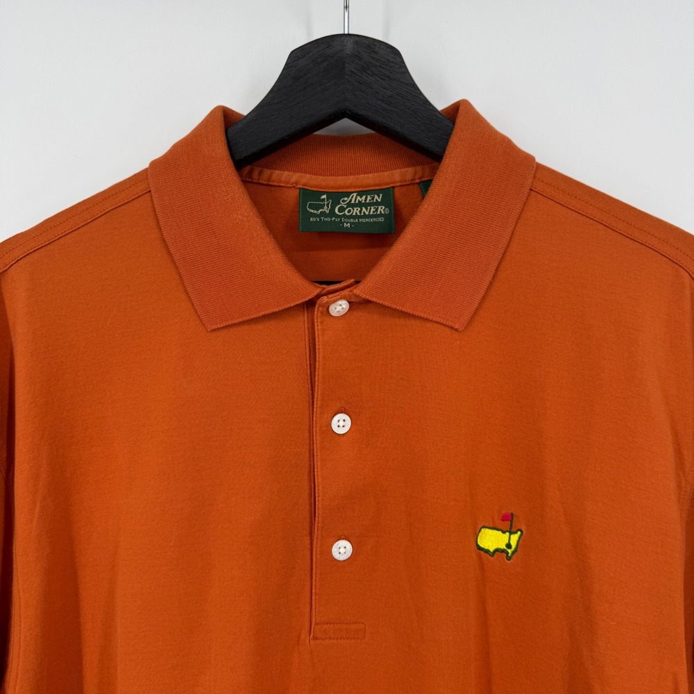 Vintage Masters Tournament Polo Shirt Orange Golf‎ Augusta Logo Men's Size XL
